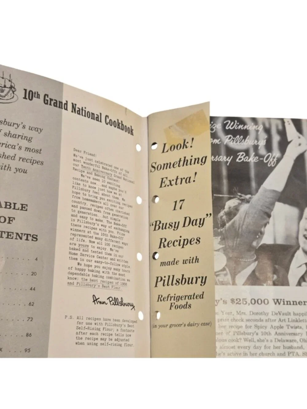 1958 Pillsburys Best 10th Grand National Bake Off Cookbook 100 Recipes Vintage